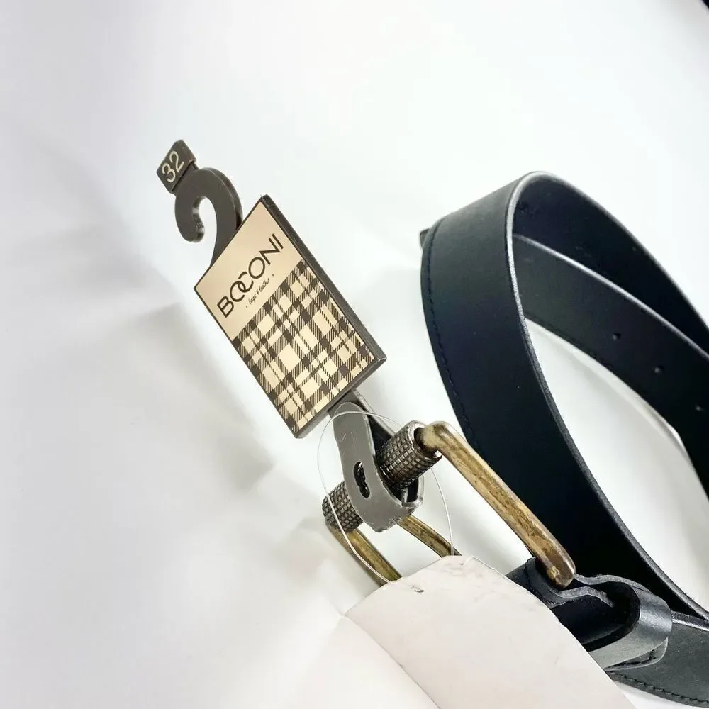 boconi black and bronze leather belt 32